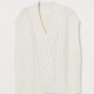 H&M Cableknit Tan Sweater Vest